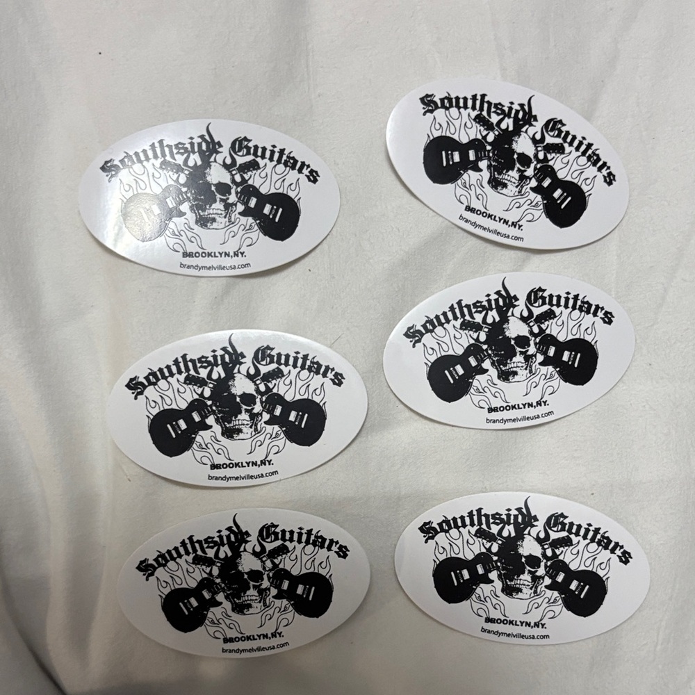 Brandy Melville Black and White Southside Guitars Stickers